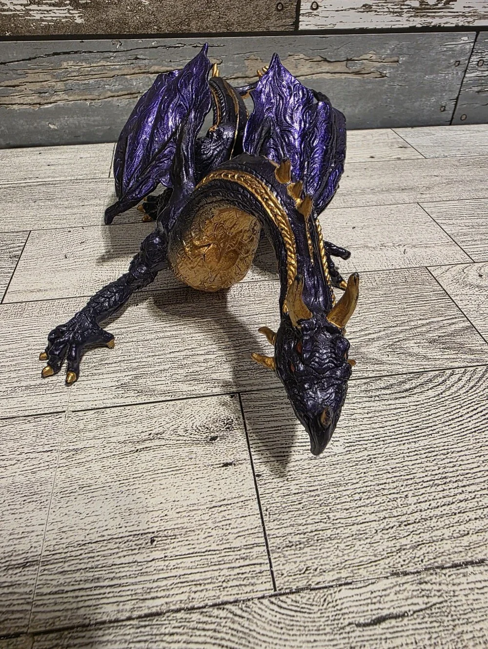 Purple and Gold Dragon Figurine by